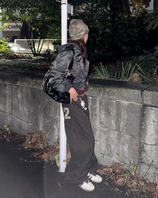 92 Back Logo Cotton Wide Pants