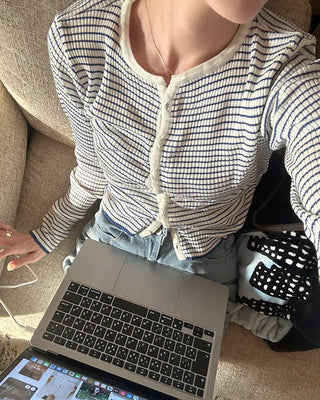 Ribbed border cardigan