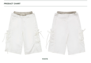 [Moromoro2] Faux Two-piece Waist Cropped  Pants