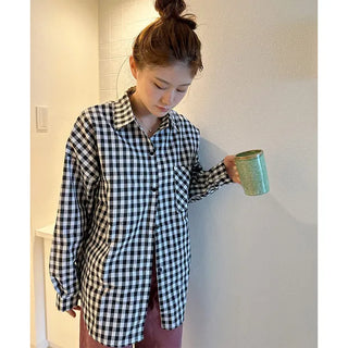 Loose check shirt