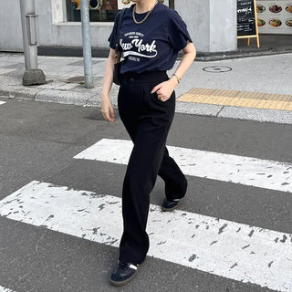 Pintuck Straight Slacks