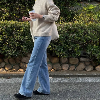 Straight denim pants