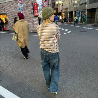 Unisex Washed Wide Denim Pants