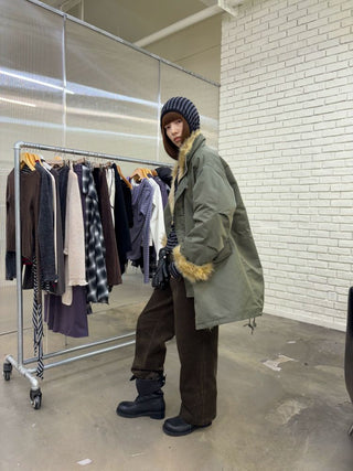 [NeverSeez] Corduroy Wide Leg Casual Pants