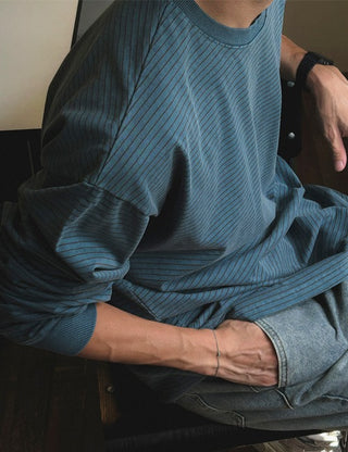 Rubber Pigment Stripe Long Sleeve Tee (4 colors)