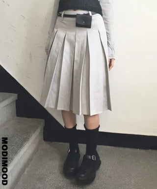 Pleated Midi Skirt - 3 colors