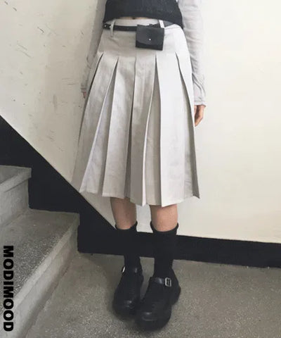 Pleated Midi Skirt - 3 colors