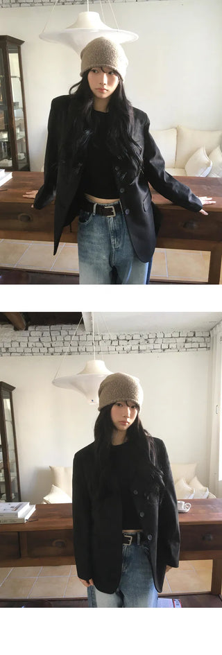 Folder Hem Snap Two-Way Faded Denim Pants - 4 Colors
