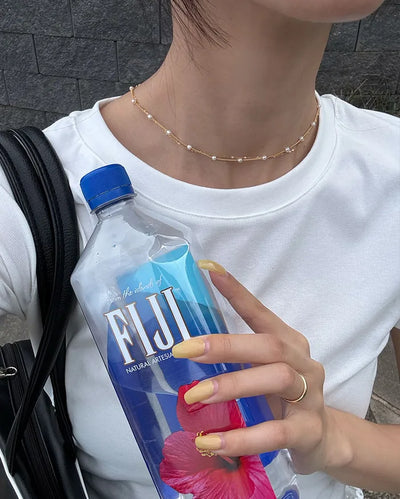 Pearl Chain Point Necklace