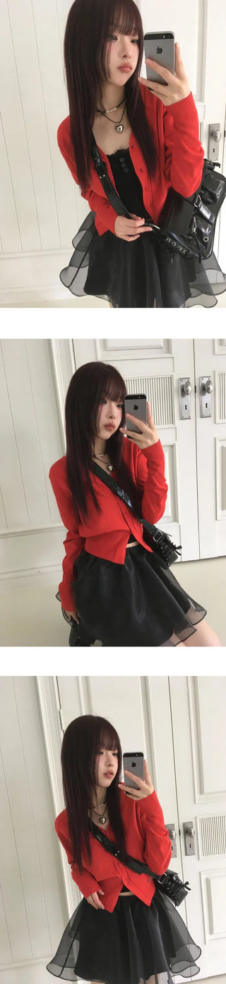 Slim Fit Daily V V-Neck Cardigan - 4 Colors