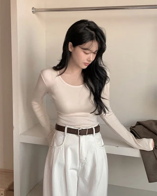 Round spandex T-shirt