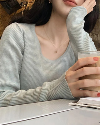 [Slenderizing effect] Bamboo soft rib knit