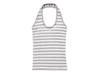 Collared/Neck Cover Striped Halter Sleeveless - 3 colors