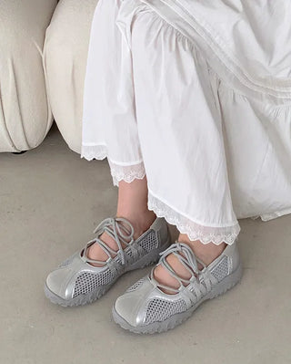[2 colors] Mesh Mary Jane Airy Sneakers