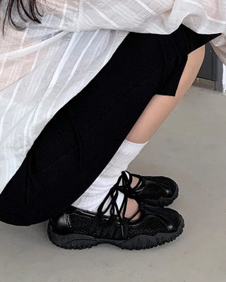 [2 colors] Mesh Mary Jane Airy Sneakers