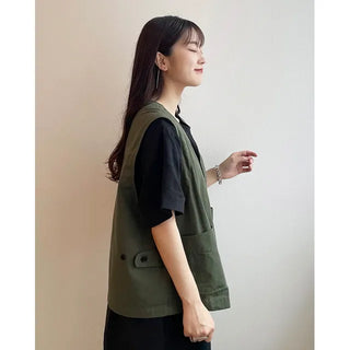 bro cotton casual pocket vest
