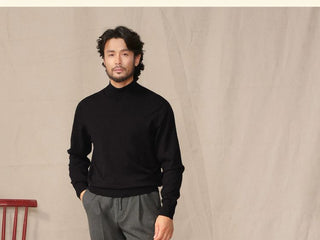 [CULTUM] Cashmere Blend Mock Neck Sweater