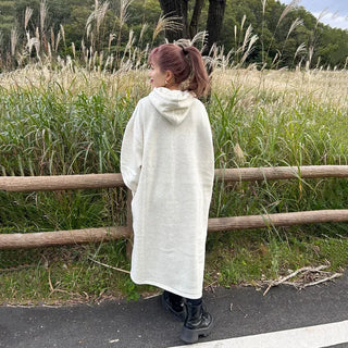 Fleece-lined hooded dress