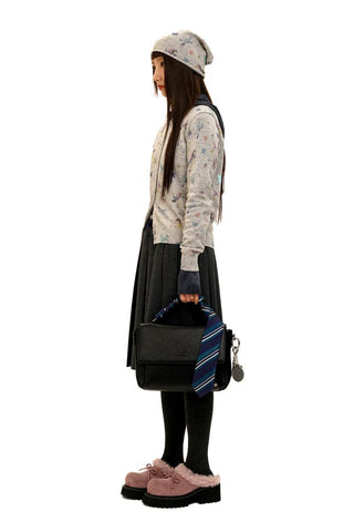 [Moromoro2] Horse & Rabbit Print Crew Neck  Cardigan
