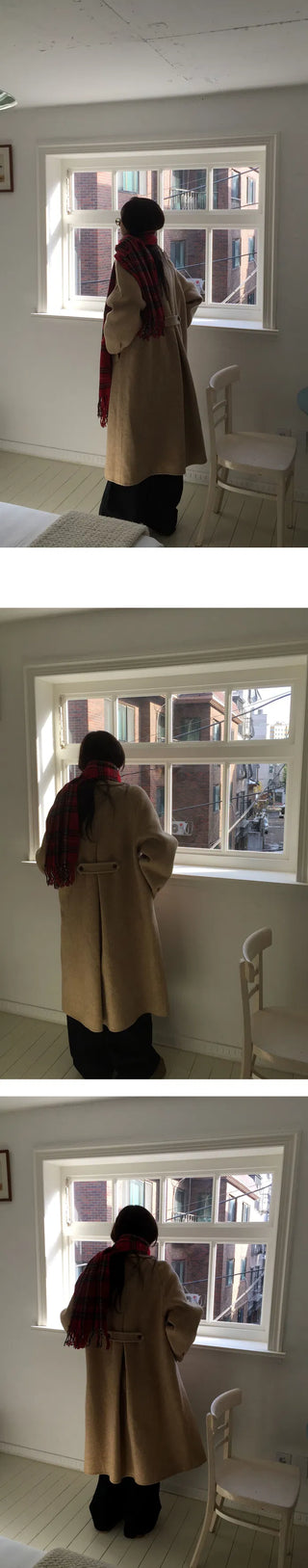 Inquiry rush handmade pintuck 100% wool coat - 2 colors