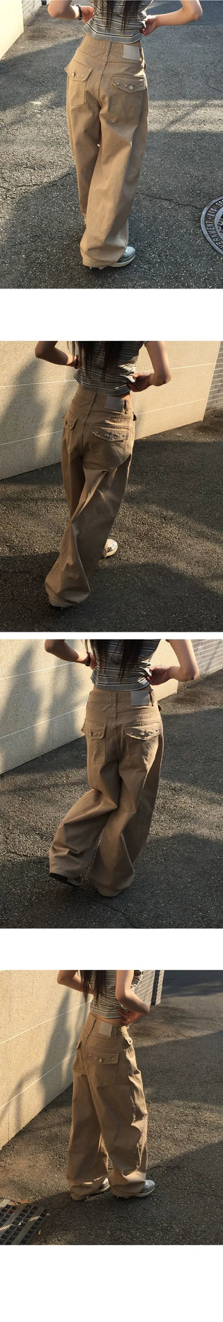 Studded Wide Summer Cotton Pants - 2 Colors
