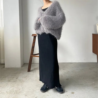 Long knit skirt