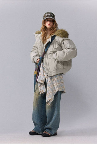 [Monterest] N2B Hooded Down Jacket with Fur Trim