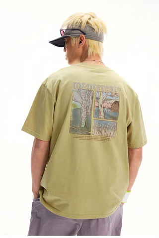 [Monterest] Washed Forest Print Relaxed Fit Tee