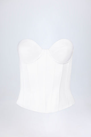 Lace-Up Corset Top in White
