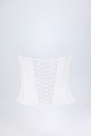 Lace-Up Corset Top in White