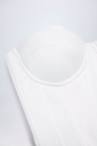 Lace-Up Corset Top in White