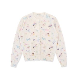 [Moromoro2] Horse & Rabbit Print Crew Neck  Cardigan
