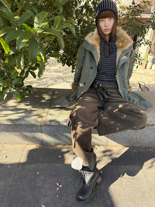 [NeverSeez] Corduroy Wide Leg Casual Pants