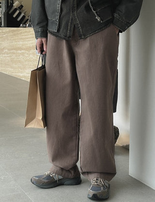 Mellow High-Density Cotton Elastic Waist Pants (4 colors, M~L)