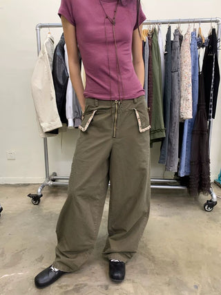 [NEVERSEEZ] Beaded Pocket Washed Work Pants