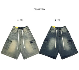 Strappy Bermuda Denim Pants - 2 Colors