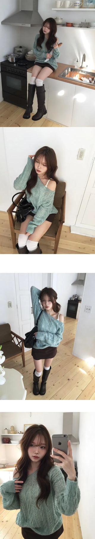 Genie Alpaca One-Off Boat Neck Knitwear - 5 Colors