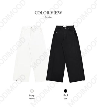 Bijou Pintuck Wide Cotton Pants - 2 Colors