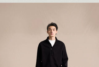 [CULTUM] Heavyweight Half-Zip Polo Collar Sweatshirt