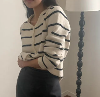 2-Way Striped Hooded Knit