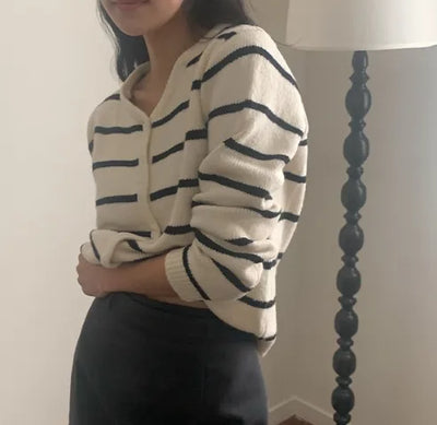 2-Way Striped Hooded Knit