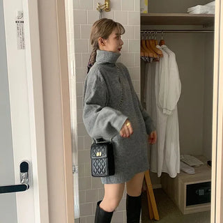Turtleneck knit dress