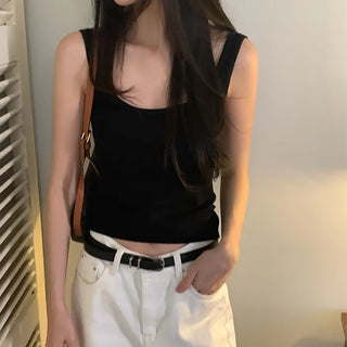 [Padded] Simple Basic U-Neck Sleeveless Bra Top