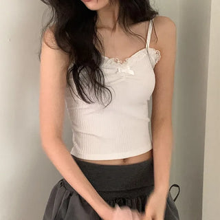 Lace ribbon camisole