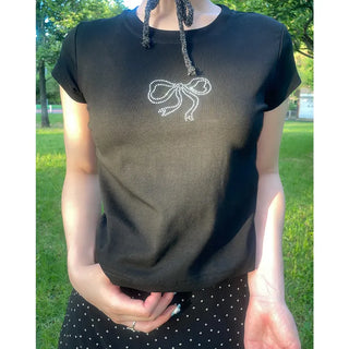 Cubic Ribbon Short-Sleeved T-Shirt