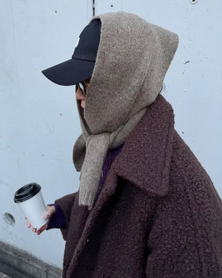 Melange knit wool scarf