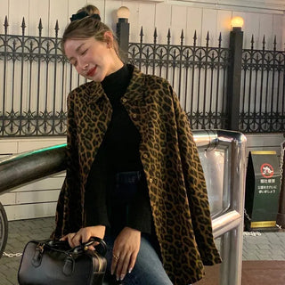 Leopard print oversized shirt