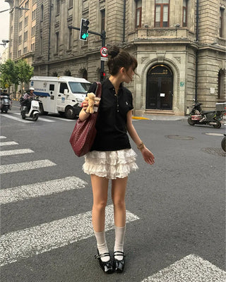 Lace frill shorts