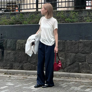 String stripe wide slacks