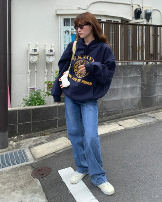 US NAVY Lettering Hooded Parka